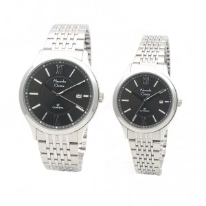 Alexandre Christie AC 8585 Silver Black Couple
